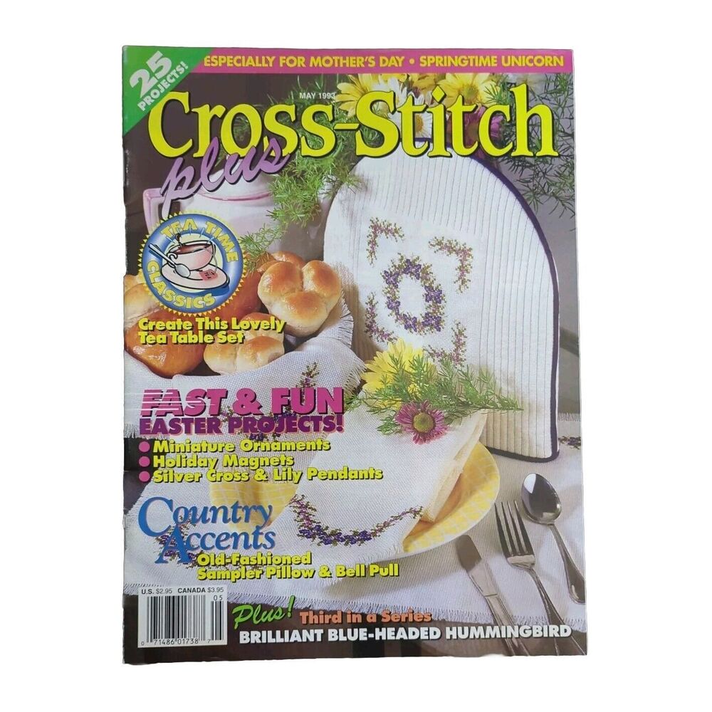 Vintage Cross Stitch Plus Magazine May 1993 Spring Easter Christmas Projects